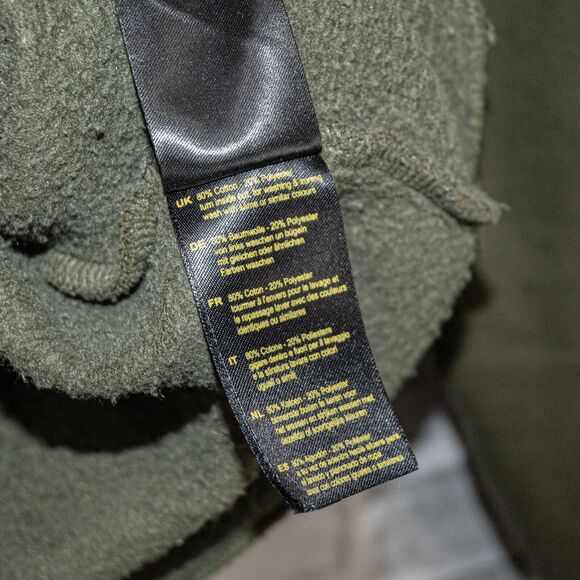 Alpha Industries Men's Fleece Hooded Sweatshirt in olive green size Medium - Picture 9 of 9